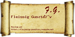 Fleissig Gusztáv névjegykártya